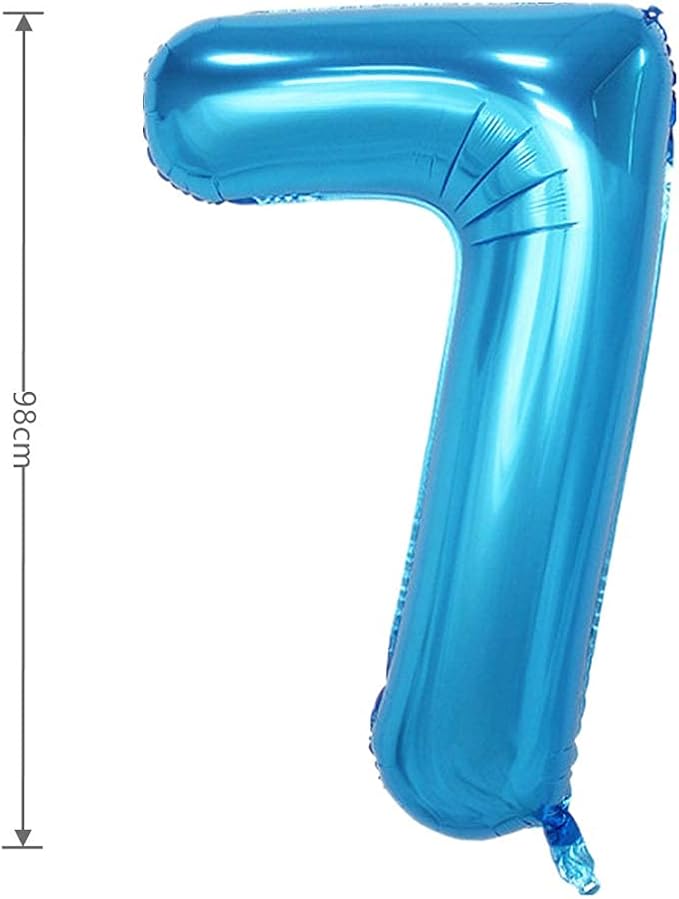40 Inch Large Foil Helium Number Balloon Birthday Wedding Party 0-9 (Blue, 7)