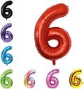40 Inch Large Foil Helium Number Balloon Birthday Wedding Party 0-9 (Red, 6)