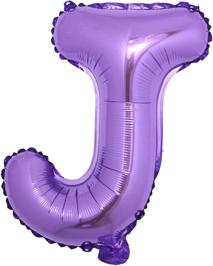 16 inch Purple Alphabet Letter and Number Balloons Set Package, Aluminum Hanging Foil Film Banner Mylar Balloon for Birthday Party Decoration Custom Word (A-Z, 0-9) (16 Inch Purple J)