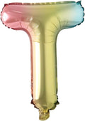 16 inch gradient rainbow Letter number balloons unicorn party foil balloon baby shower 1 birthday party decorations kids numbers Air ball (16 Inch Rainbow T)