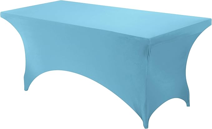Utopia Kitchen Spandex Tablecloth 1 Pack [6FT, Blue Mist] Tight, Fitted, Washable and Wrinkle Resistant Stretch Rectangular Patio Table Cover for Event, Wedding, Banquet & Parties [72Lx30Wx30H Inch]