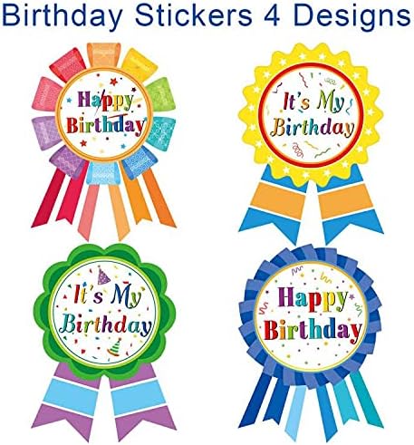 Fancy Land Happy Birthday Badge Stickers for Kids It's My Birthday Stickers Home Classroom Party Decoration 200 Pcs Classic
