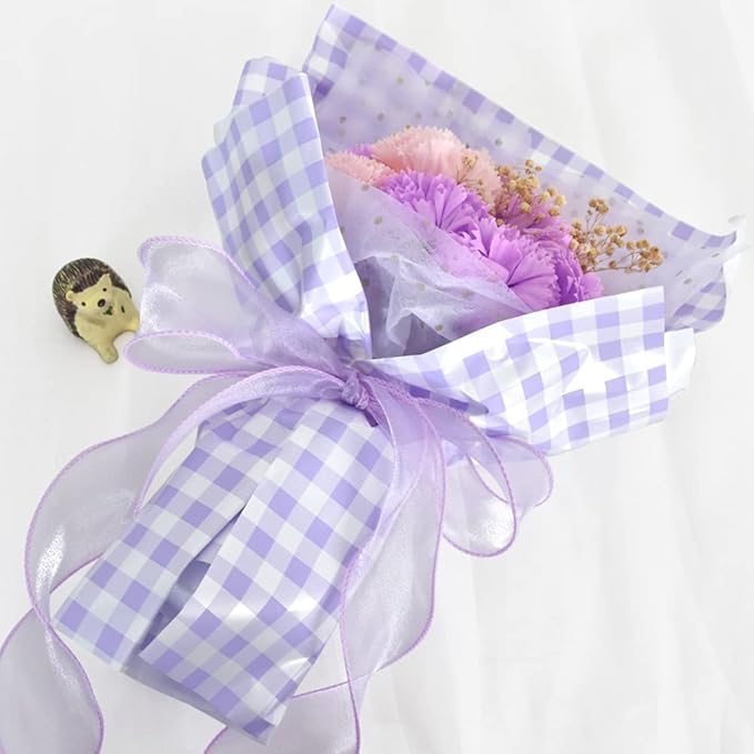 TONIFUL 1-1/2 Inch Wide Light Purple Violet Wired Chiffon Ribbon Sheer Organza Ribbons for Crafts Floral Bouquets Wedding Car Party Decorations Valentine's Day Gift Wrapping Bow Making Tree Wreaths