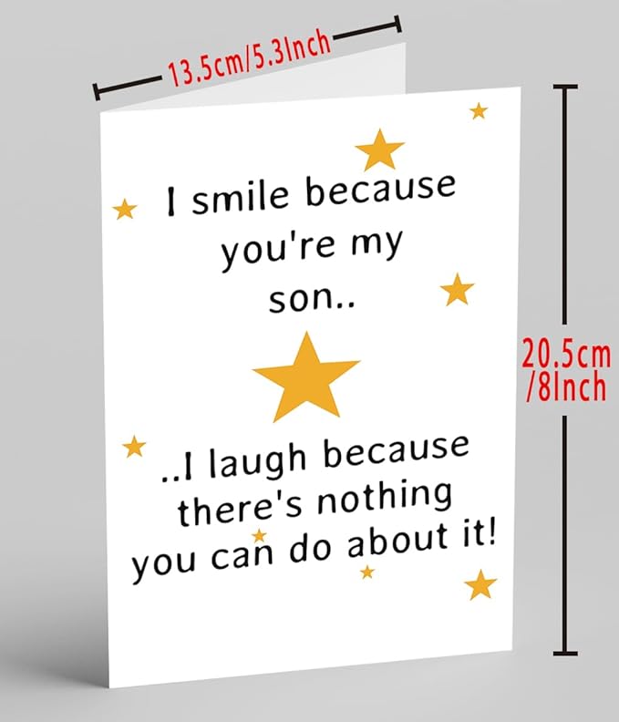 Unique Birthday Card for My Son,Special Birthday Gifts for Son from Mom and Dad, Joke Son's Birthday Gift for Stepson