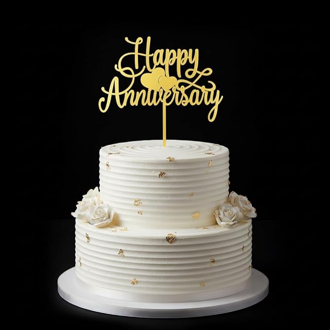 Kaoenla Happy Anniversary Cake Topper - Company Anniversary,Wedding Wedding Anniversary,Birthday Party Selected Decoration Supplies