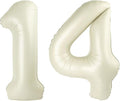 Numbers 14 Balloons, Large 14th Cream Birthday Decorations for 1 4 14 41, 40 Inch Foil Balloon for Wedding Engagement Photo Shoot Memorial Day's Supplies