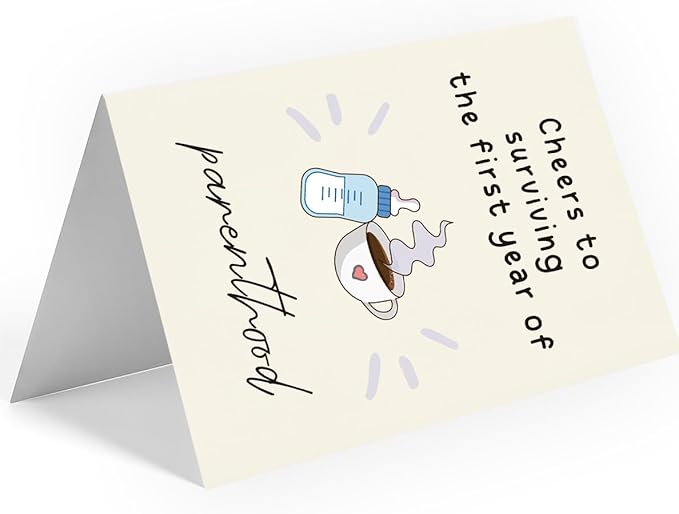 1st Birthday Card for Girl & Boy | First Birthday Card for Boy & Girl | 1st Bday Gifts Decorations | 1 Year Old Bday Card