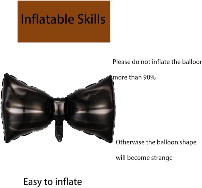 Bow Tie Balloons Father's Day Balloons Big Black Bow Tie Balloon for Father's Day Party Decorations Fathers Day Decor Supplies Ballons Arch Kits Party Balloon Sets 3pcs