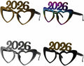 4 Pack 2026 Glasses Happy New Year Eyeglasses Fancy New Year Party Glasses Funny Sunglasses Eyewear for 2026 New Year Party Decorations
