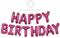 TONIFUL Happy Birthday Balloons Banner with Ribbon Straw,16 Inch Mylar Letters Birthday Sign Banner Balloon Bunting Reusable for Kids & Adults Construction Birthday Party Supplies（Wine Red）