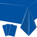 MRJ 3 Pack Royal Blue Plastic Tablecloths 54 x 108 Inch for Rectangle Tables Decorative Party Holiday Birthday Disposable Table Cloth