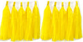 30pcs Paper Tassels Garland Banner Tissue Paper Tassel DIY Hanging Paper Decorations Party Tassel Garland Decor Baby Shower Nursery Wedding Festival Baby Shower Decoration(30, Yellow)