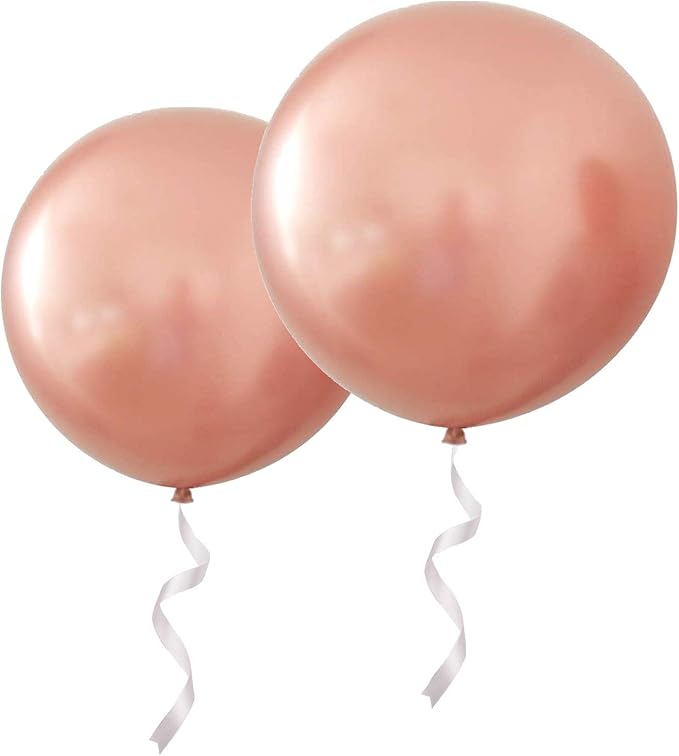 36 Inch Big Round balloons Rose Gold Thick Giant Latex Balloons 6 Packs for Party Decorations