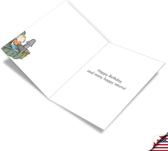 NobleWorks - 1 Big Funny Birthday Card Cartoon (8.5 x 11 Inch) - Jumbo Comic Humor, Group Greeting Card with Envelope - Reincarnation J2671BDG