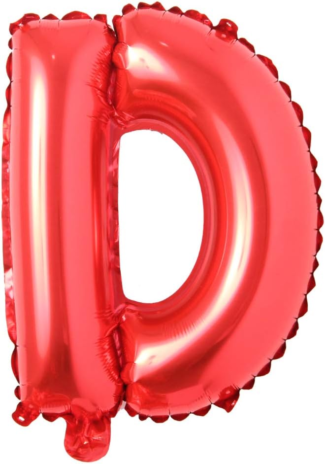 16" inch Single Red Alphabet Letter number Balloons Aluminum Hanging Foil Film Balloon Wedding Birthday party decoration banner Air Mylar Balloons (16 inch Red D)
