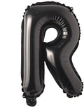16" inch Single Black Alphabet Letter number Balloons Aluminum Hanging Foil Film Balloon Wedding Birthday party decoration banner Air Mylar Balloons (16 inch Black R)