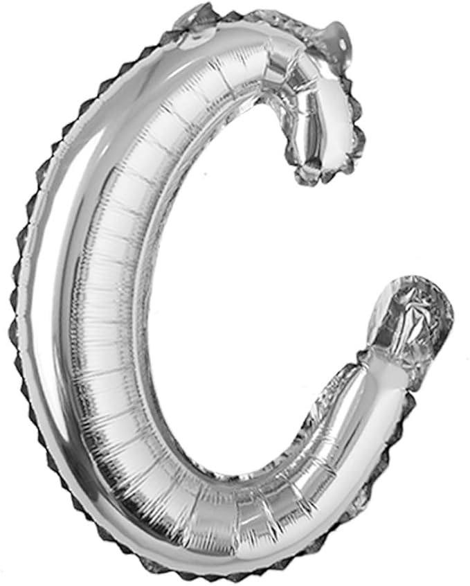 18 inch silver lowercase Happy Birthday Balloon Letter Ballon Wedding Balloon Birthday Party Decorations Kid Adult Name Baloon (18 inch Silver c)
