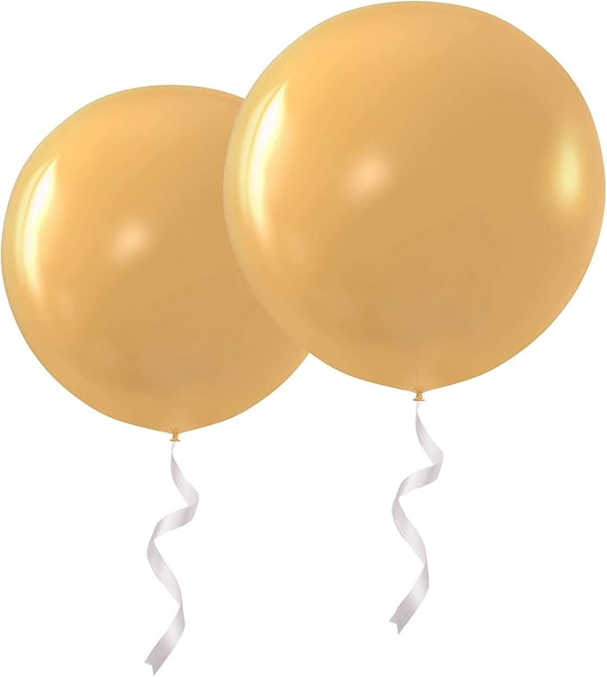 36 Inch Big Round balloons Gold Thick Giant Latex Balloons 6 Packs for Party Decorations