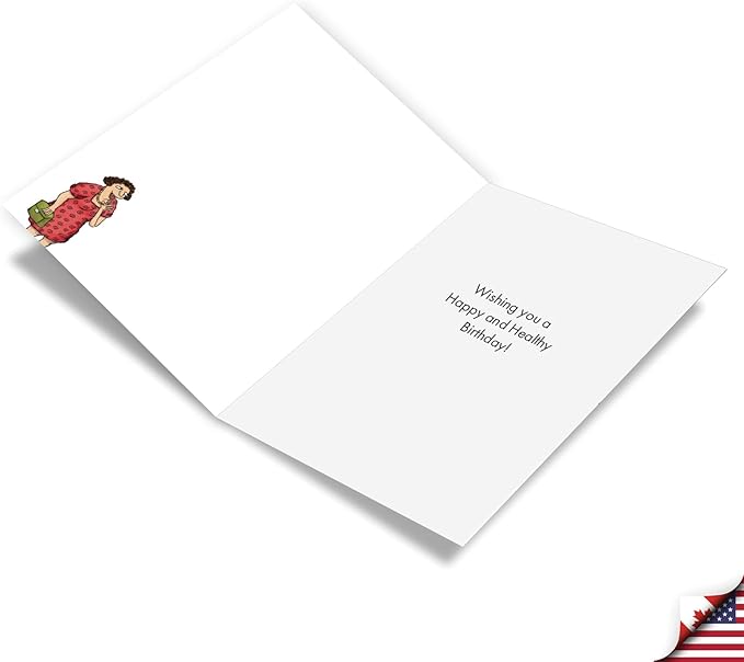 NobleWorks - 1 Funny Birthday Greeting Card w/ 5 x 7 Envelope For Women, Her - Bday Medicine Necklace C8710BDG