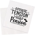 Retirement Cocktail Napkins Party Napkins Beverage Napkins Bar Napkins Disposable Paper Novelty Humorous Gag Gift 100Pcs 4.5 x 4.5 13-ply (Goodby Tension Hello Pension)
