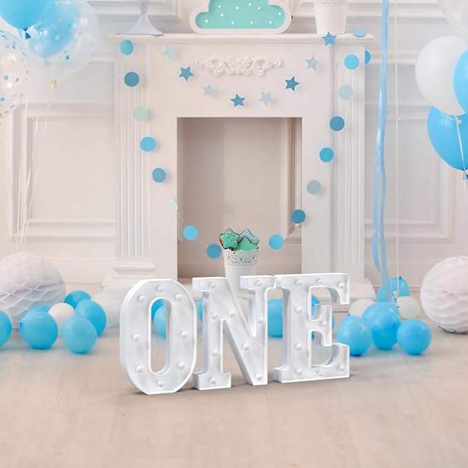 Light Up Marquee Letters, 26 Alphabet LED Lights, Night Light White Plastic Letters for Engagement Party Wedding Baby Shower Birthday, Marquee Sign (C)