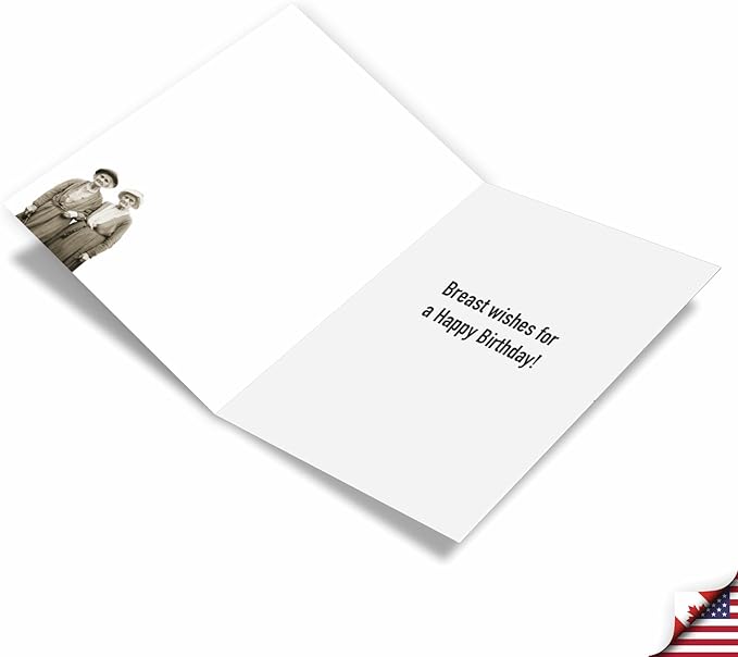 NobleWorks Humorous Birthday Greeting Card with 5 x 7 Inch Envelope (1 Card) Bday Bra Size C10073BDG