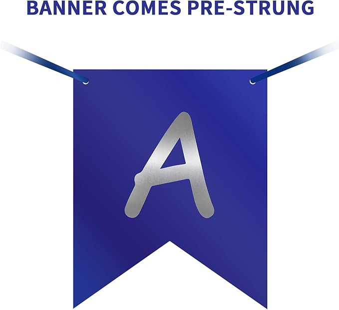 Happy Retirement Banner Assembled GAGAKU Blue and Silver Retirement Party Decorations Supplies Kit Blue White Paper Pennant Banner for Men Women Office Farewell Party