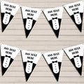 Tuxedo Prom Black Tie James Bond Personalized Birthday Party Bunting - Hanging Party Decoration - Birthday Party Banner Garland | Decorative Party Supplies