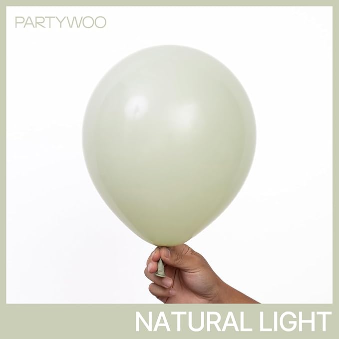 PartyWoo Sage Green Balloons 140pcs Different Sizes of 18 12 10 5 Inch Dusty Boho Green Latex Balloon Arch Kit for Wedding Birthday Dinosaur Jungle Golf Football Theme Party Decorations Green-F32