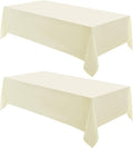 VidaFete Tablecloth 2 Pack90*156inch Rectangle Table Cloth Polyester, Stain Wrinkle Resistant Polyester Dining Table Cover for Kitchen Dinning Party Wedding Rectangular Buffet Decoration(Ivory)