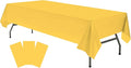 Plastic Yellow Tablecloths 3 Pack Disposable Table Covers 54 in. x 108 in. Table Cloths Bridal Shower Party Tablecovers for Parties Engagements Weddings Festivals, Fits 6 to 8 Foot Rectangle Tables