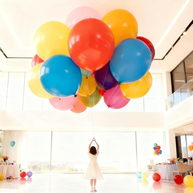 50 Pack Rainbow Balloons 24 Inch Multicolor Latex Big Balloon Bulk for Wedding Birthday Baby Shower Party Decorations