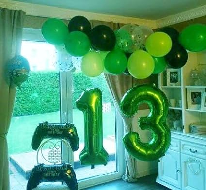 Green 40 Inch Large Number 5 Birthday Balloon, 2025 Five 5th 15 25 35 50 55 Birthday Celebration Decorations, Foil 5 Mylar Helium Number 5 Balloons Girl Boy Anniversary Party Supplies