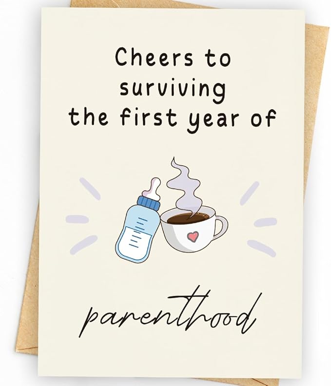 1st Birthday Card for Girl & Boy | First Birthday Card for Boy & Girl | 1st Bday Gifts Decorations | 1 Year Old Bday Card