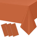 3Pcs Orange Tablecloths for Rectangle Tables,Disposable Plastic Table Cloth,Waterproof Table Cover for Fall Thanksgiving Harvest Birthdays Weddings Party Decorations,54 x 108 Inch