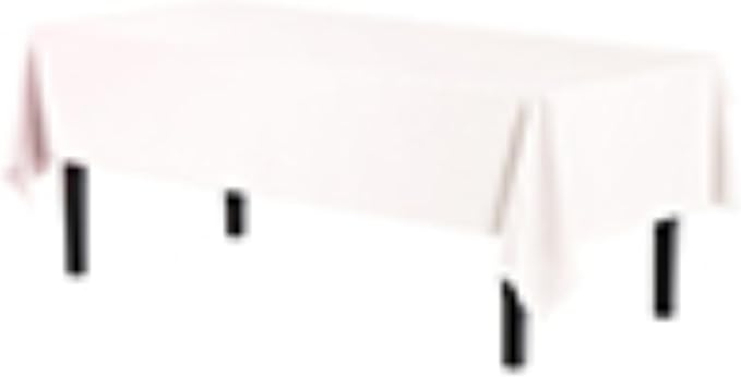 Exquisite 6-Pack Plastic Tablecloth 54x108 Rectangle Value Pack Plastic Table Cover - White