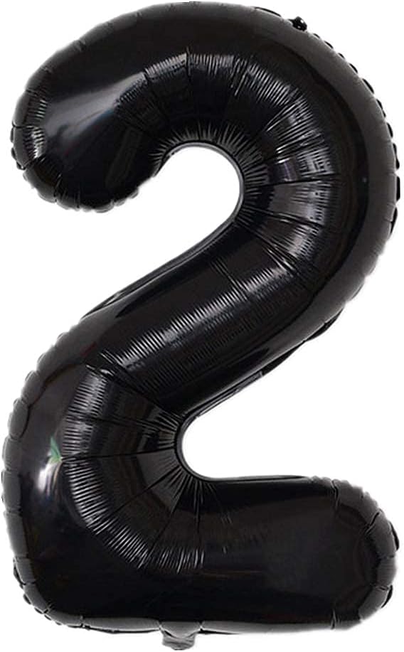 40 Inch Large Foil Helium Number Balloon Birthday Wedding Party 0-9 (Black, 2)