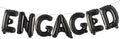 16 inch multicolored Engaged AF Balloon Letters Banner Engagement Party Decorations Supplies (ENGAGED Black)