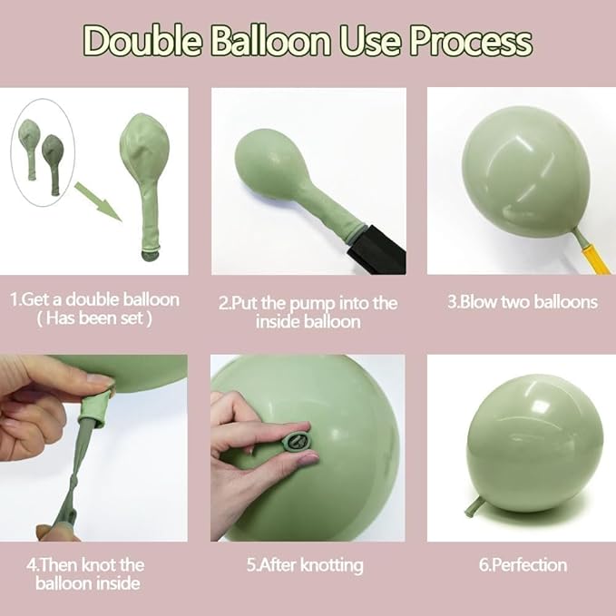 Pink Green Yellow Balloon Arch Double Stuffed, Dusty Green Light Yellow Mauve Ivory Pastel Balloon Garland Kit for Baby Shower Birthday Bridal Wedding Flower Valentine Party Decoration