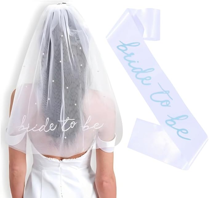 Bridal veil Bride to Be Gold Foil Print Veil for Bachelorette Party Bridal Shower Wedding Veil Engagement Party Favors