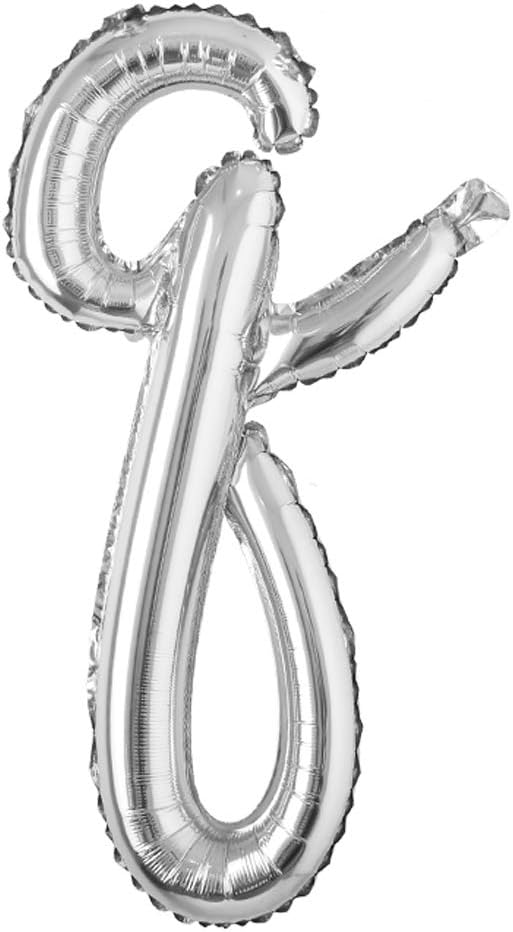 18 inch silver lowercase Happy Birthday Balloon Letter Ballon Wedding Balloon Birthday Party Decorations Kid Adult Name Baloon (18 inch Silver q)