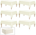 WIGENIUS 6 Pack Ivory Table Cloth Rectangle Tablecloths 60X102 Inch,Polyester Table Cloth for 6 Foot Rectangle Tables,Wrinkle Resistant Washable Fabric Table Covers for Party,Wedding Banquet