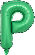16 inch Green Alphabet Letter and Number Balloons Set Package, Aluminum Hanging Foil Film Banner Mylar Balloon for Birthday Party Decoration Custom Word (A-Z, 0-9) (16 inch Green P)