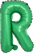 16 inch Green Alphabet Letter and Number Balloons Set Package, Aluminum Hanging Foil Film Banner Mylar Balloon for Birthday Party Decoration Custom Word (A-Z, 0-9) (16 inch Green R)