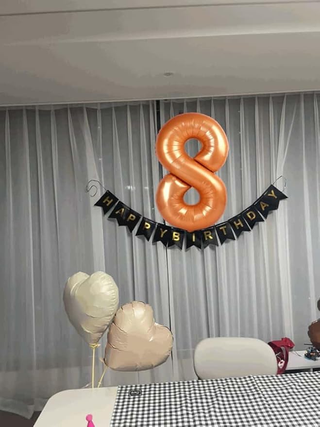 Orange 4 Balloon, Number Balloon 40 Inch, 4th Orange Party Decorations, Four Large Numbers for Party Decor, Number 4 Balloon
