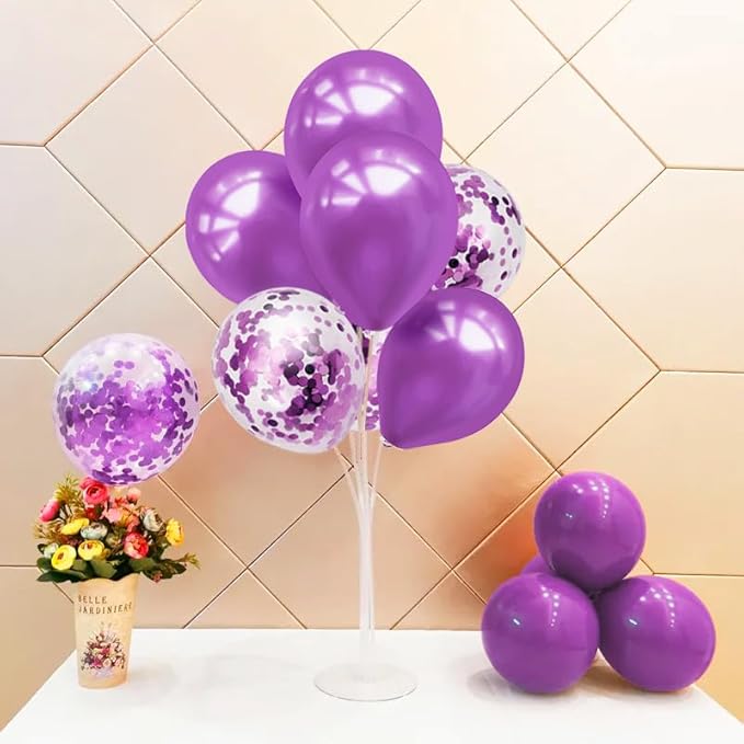 Purple Balloon Stand Centerpiece Table Decorations for Birthday Bridal Shower Wedding Engagement Mother's Day Graduation Halloween Party Decorations New Years Eve 2026(Purple set4)