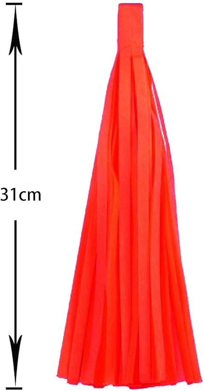 Aimto Dark Blue,Light Blue and Orange Tassel Garland Banner Paper Tassels for Party Decorations,Pack of 15