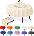 Craft And Party 12-Pack Ivory Plastic Tablecloths – 84 Inch Round Disposable Table Covers, Heavy Duty & Waterproof for Parties, Events, Banquets, Ivory