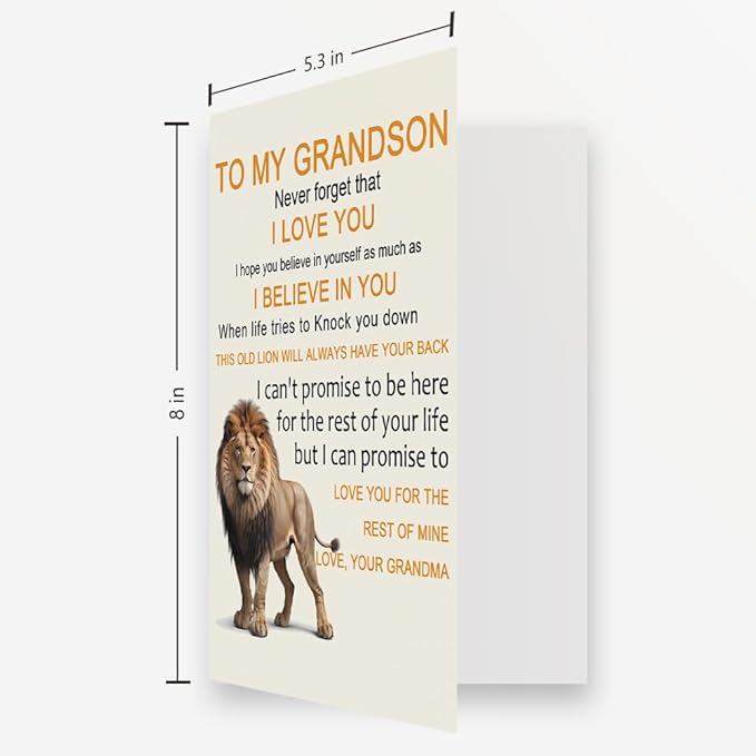 OJsensai Cute Birthday Card for Grandson, Best Gifts from Grandma Nana, Happy Birthday for Grandson Kids Adult