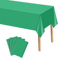 mwellewm 4 Packs Green Table Cloth, Plastic Table Cloth Christmas Tablecloth 54" × 72" Rectangle Disposable Tablecloths Waterproof Green Table Cover for St. Patrick's Party Holiday & Gathering Use